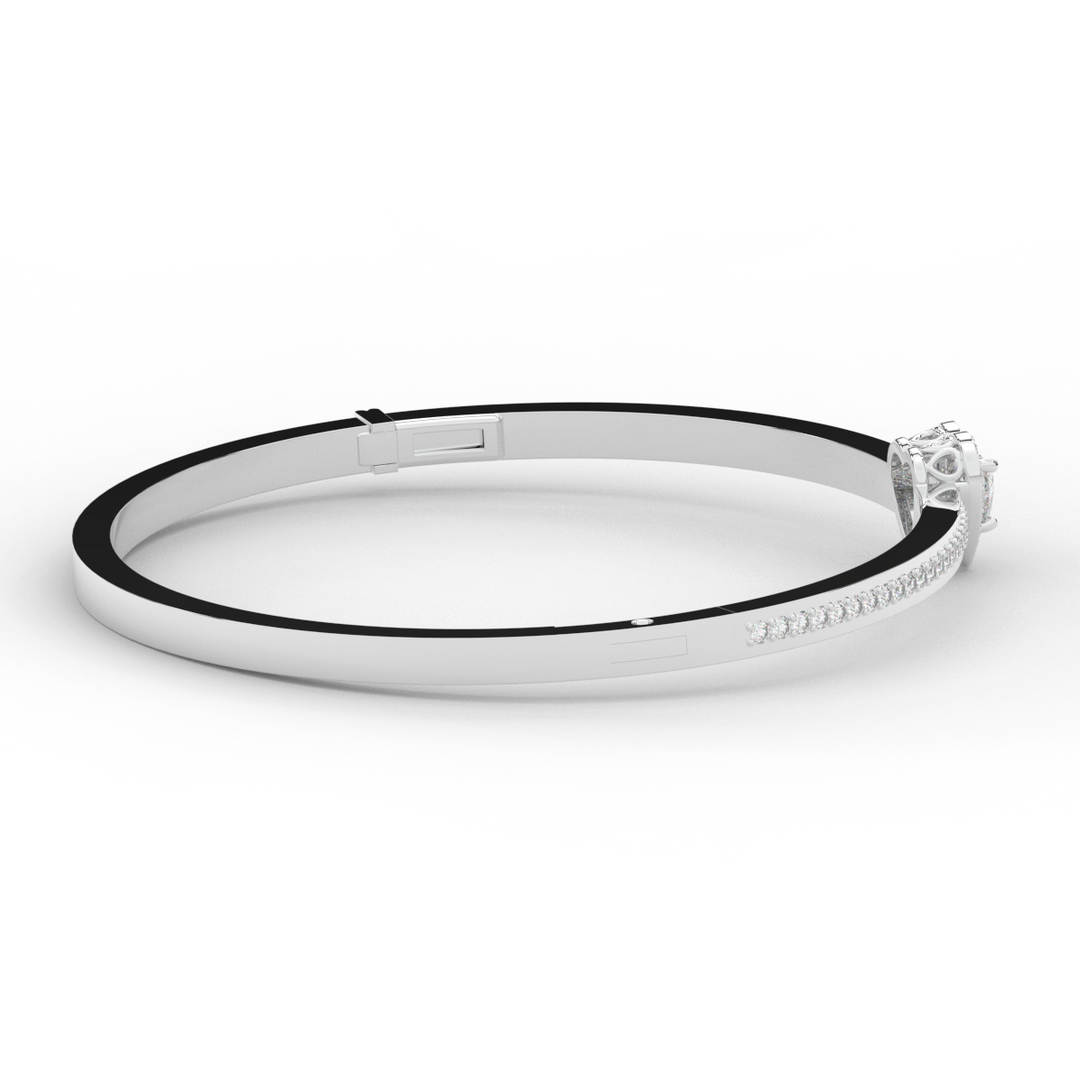 1.65CT.TW HEART AND ROUND LAB DIAMOND  BANGLE - Nazarelle