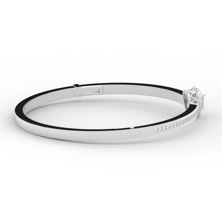 1.65CT.TW HEART AND ROUND LAB DIAMOND  BANGLE - Nazarelle