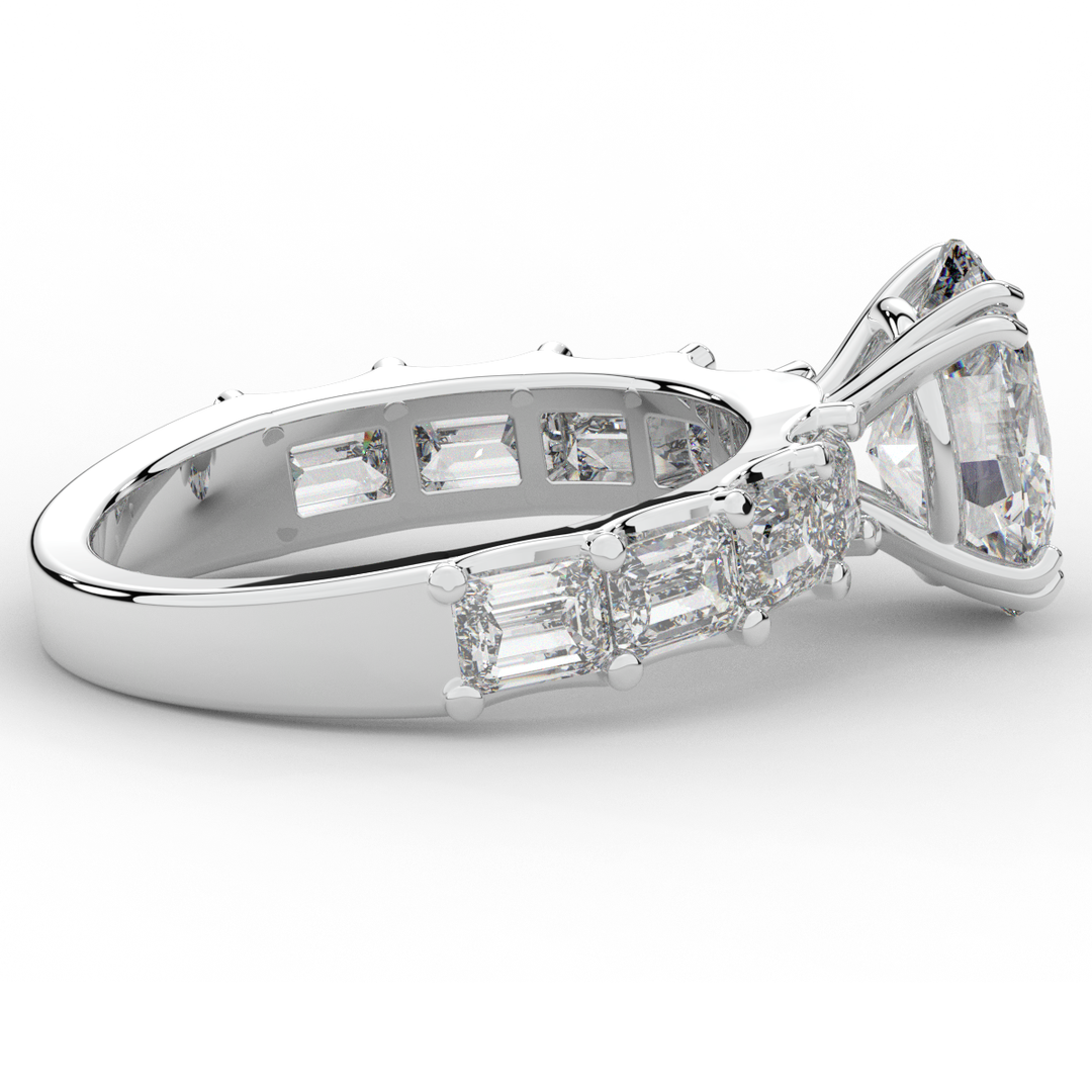 3.75CT.TW OVAL LAB DIAMOND SOLITAIRE ENGAGEMENT RING - Nazarelle