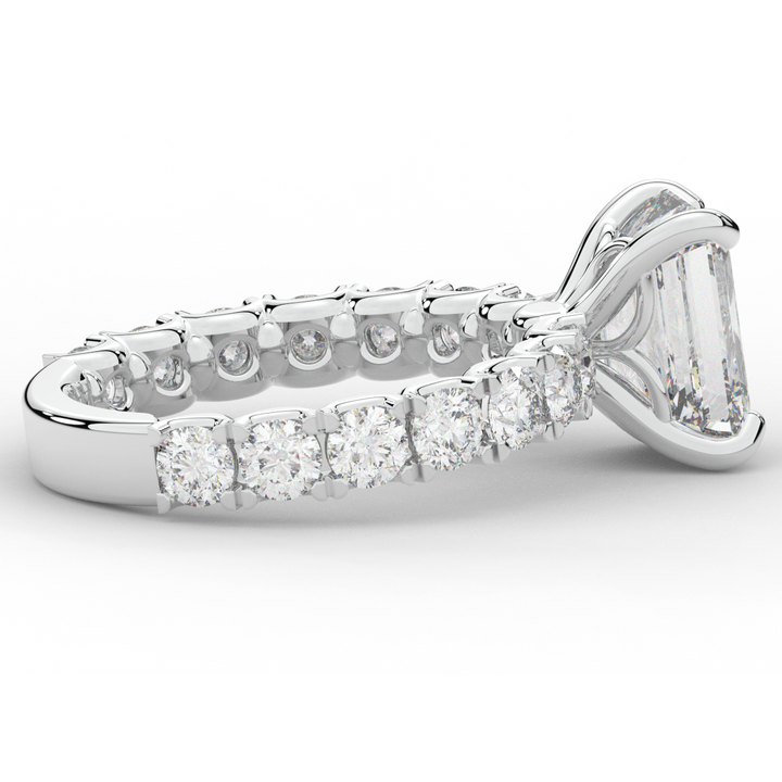 4.35CT.TW EMERALD CUT LAB DIAMOND ENGAGEMENT RING - Nazarelle