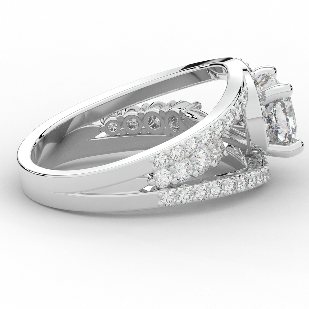 3.30CT.TW CUSHION LAB DIAMOND ENGAGEMENT RING - Nazarelle