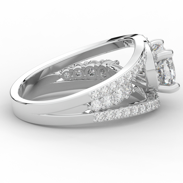 3.30CT.TW CUSHION LAB DIAMOND ENGAGEMENT RING - Nazarelle