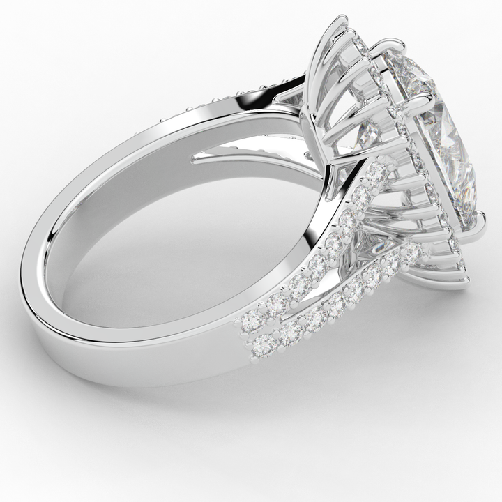 3.60CT.TW ROUND LAB DIAMOND ENGAGEMENT RING - Nazarelle