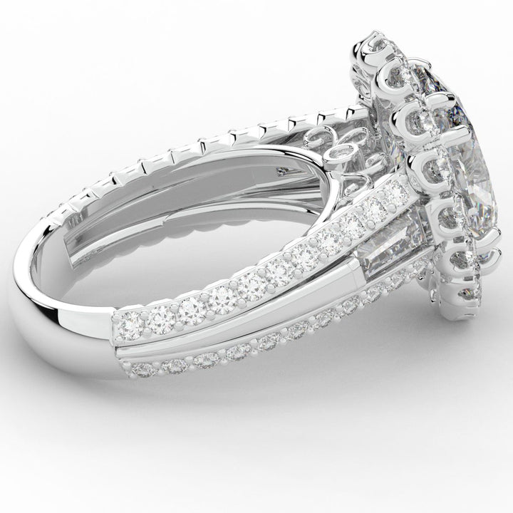 5.75CT.TW OVAL LAB DIAMOND HALO ENGAGEMENT RING - Nazarelle