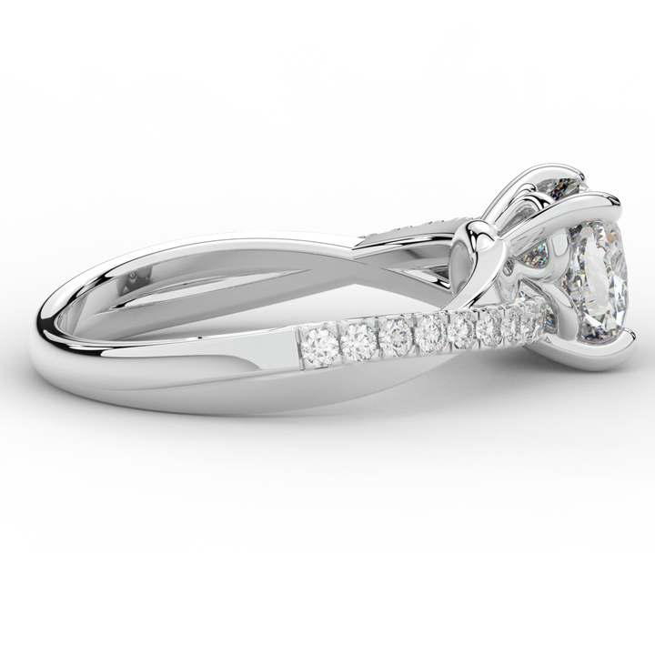 2.20CT.TW CUSHION LAB DIAMOND TWISTBAND ENGAGEMENT RING - Nazarelle
