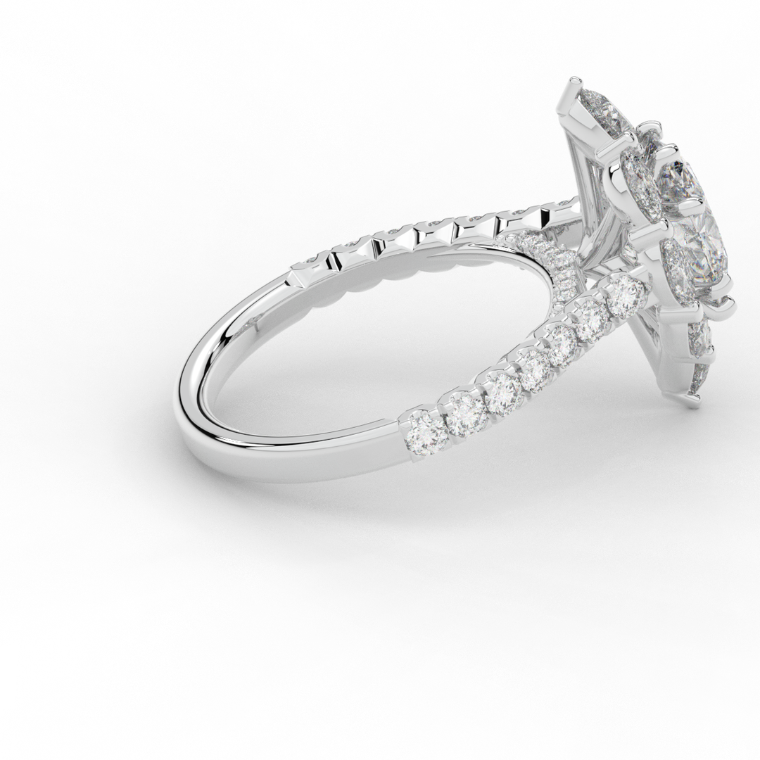 2.75CT.TW OVAL LAB DIAMOND HALO ENGAGEMENT RING - Nazarelle
