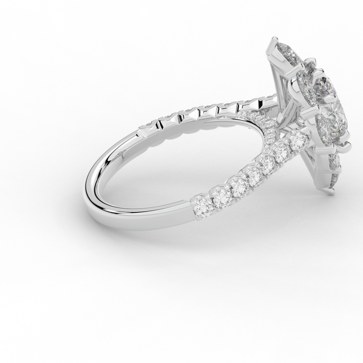 2.75CT.TW OVAL LAB DIAMOND HALO ENGAGEMENT RING - Nazarelle