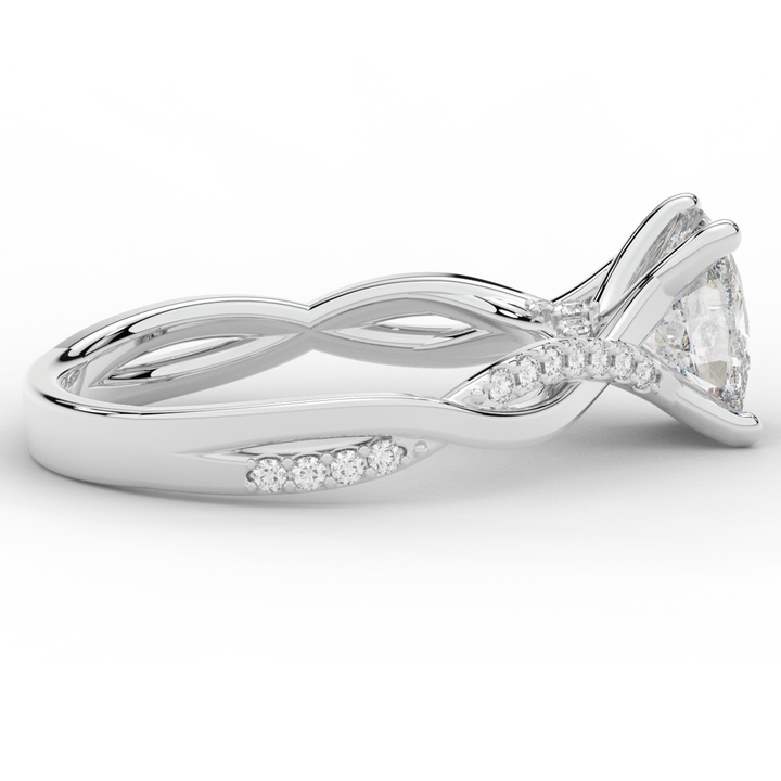 1.70CT.TW CUSHION LAB DIAMOND TWIST BAND ENGAGEMENT RING - Nazarelle