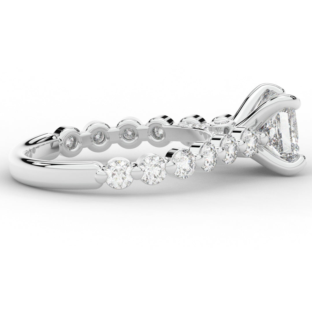 3.90CT.TW PRINCESS LAB DIAMOND ENGAGEMENT RING - Nazarelle