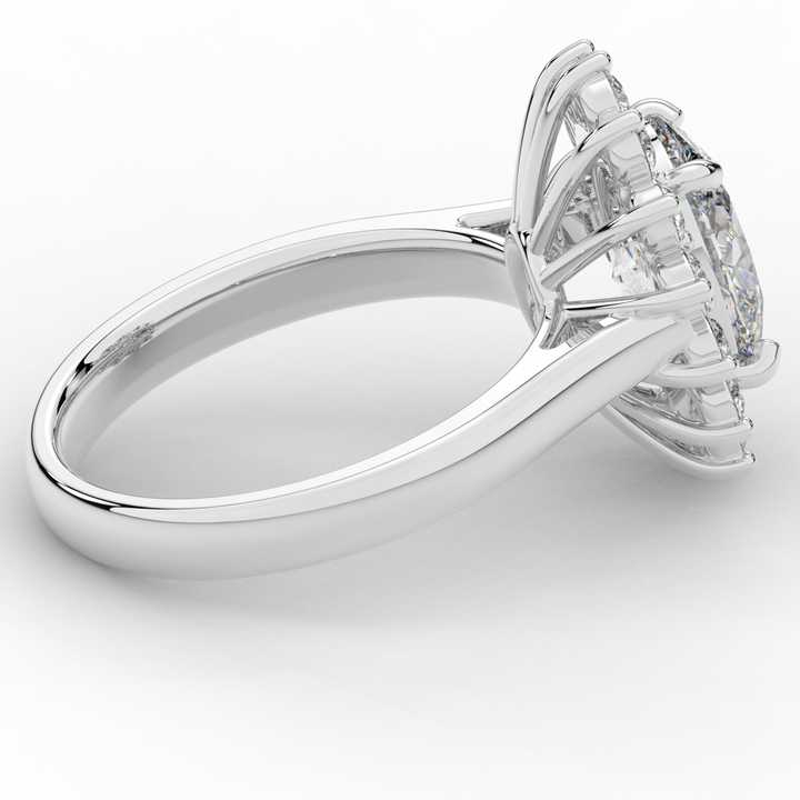 2.65CT.TW OVAL LAB DIAMOND HALO ENGAGEMENT RING - Nazarelle