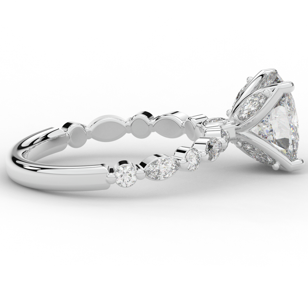 2.60CT.TW CUSHION LAB DIAMOND SOLITAIRE ENGAGEMENT RING - Nazarelle