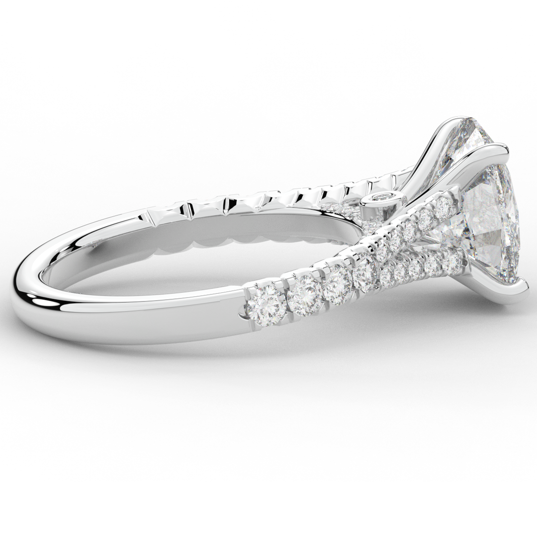 3.45CT.TW CUSHION LAB DIAMOND ENGAGEMENT RING - Nazarelle