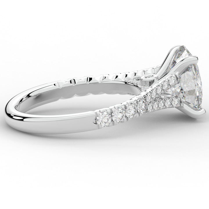 3.45CT.TW CUSHION LAB DIAMOND ENGAGEMENT RING - Nazarelle