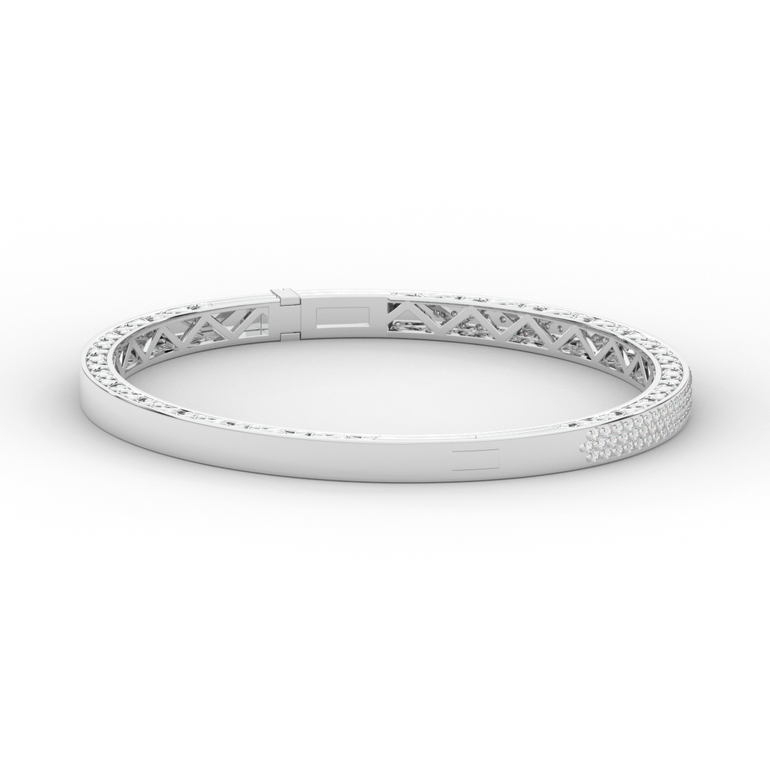 0.75CT.TW 3 ROW ROUND LAB DIAMOND  BANGLE - Nazarelle