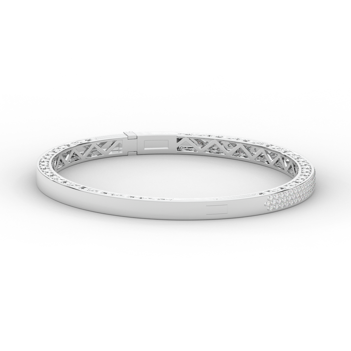 0.75CT.TW 3 ROW ROUND LAB DIAMOND  BANGLE - Nazarelle