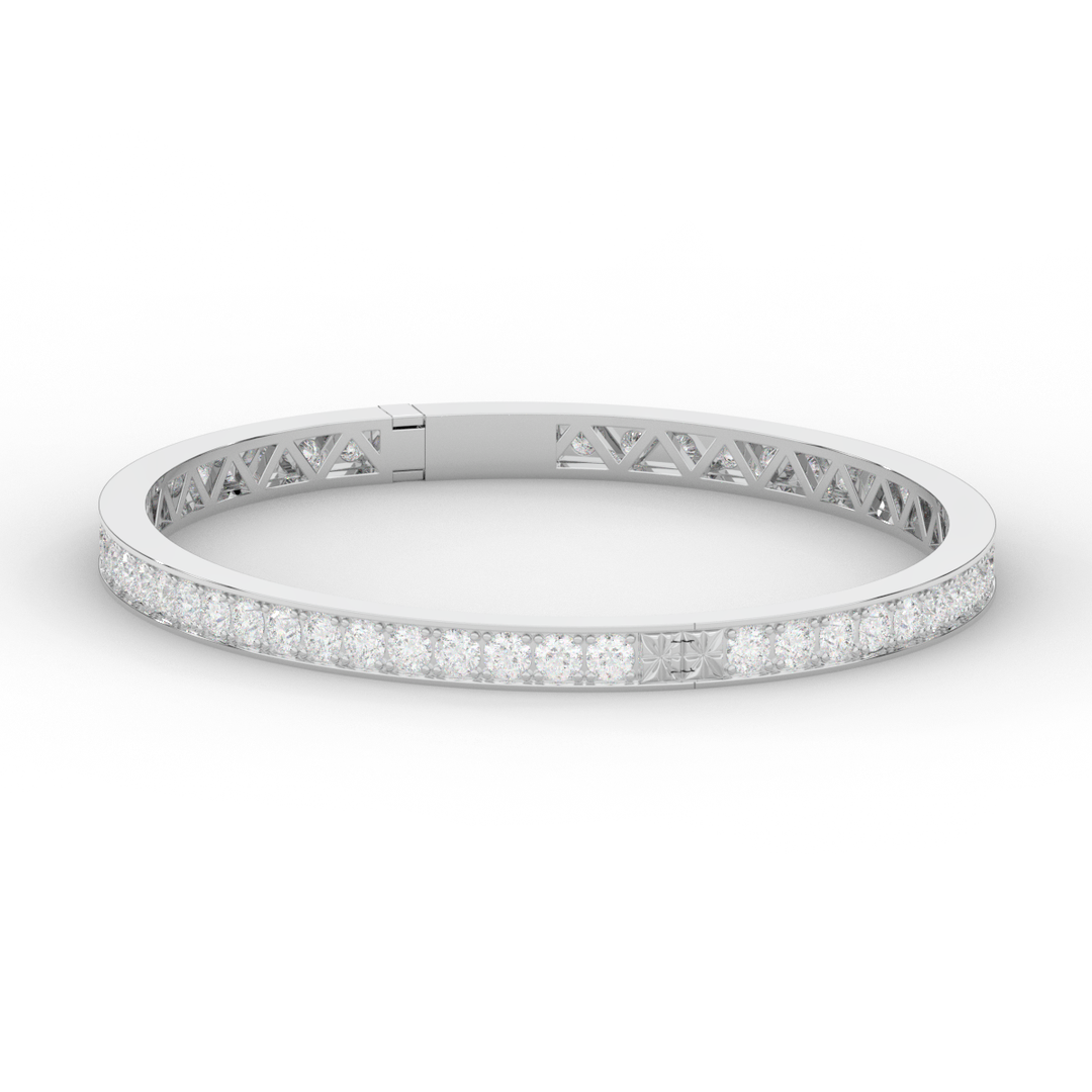 5.10CT.TW ROUND LAB DIAMOND BANGLE - Nazarelle