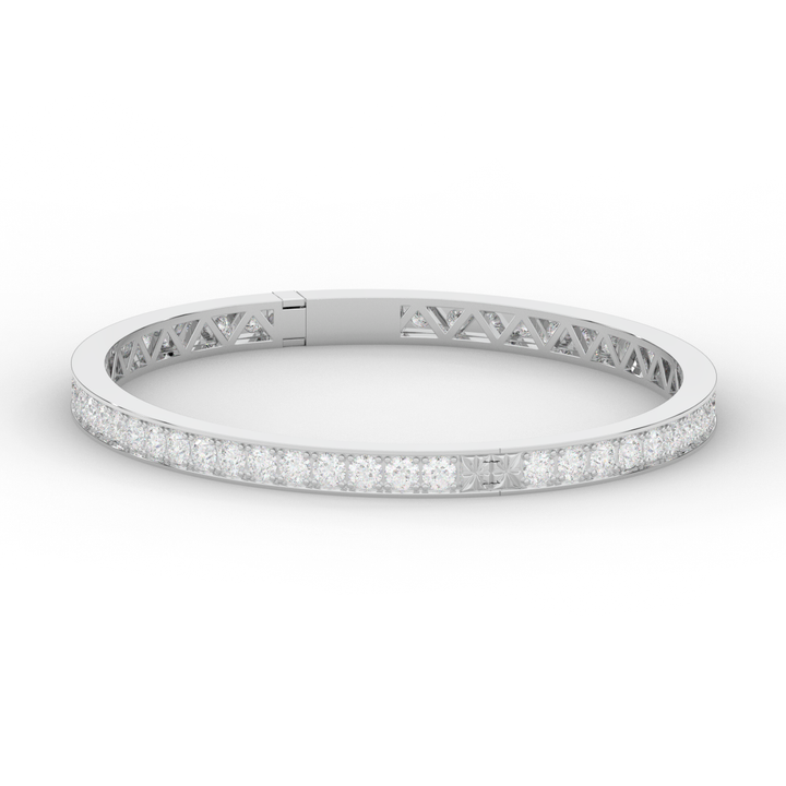 5.10CT.TW ROUND LAB DIAMOND BANGLE - Nazarelle
