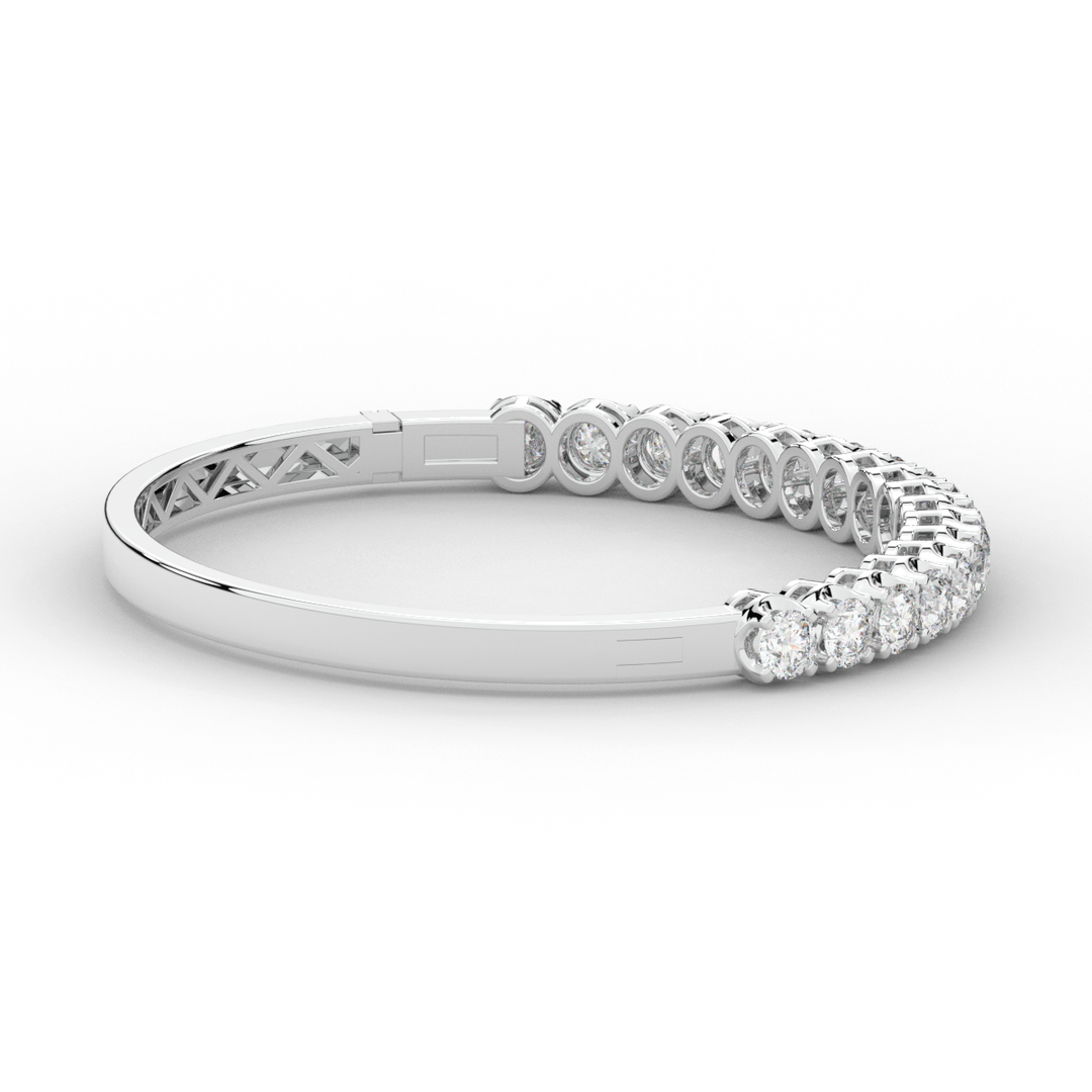 5.00CT.TW ROUND LAB DIAMOND BANGLE - Nazarelle