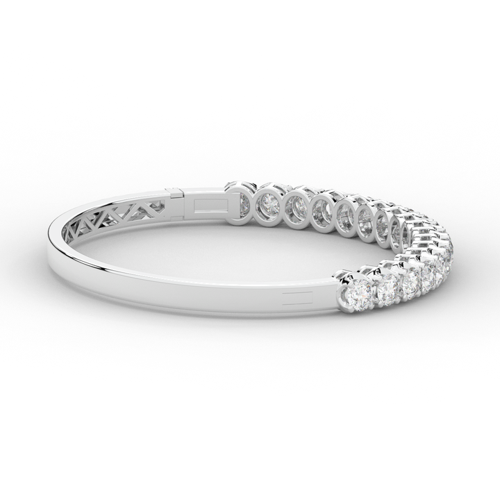 5.00CT.TW ROUND LAB DIAMOND BANGLE - Nazarelle