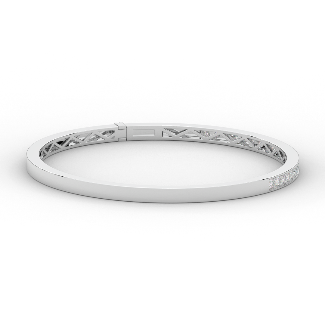 0.90CT.TW ROUND LAB DIAMOND BANGLE - Nazarelle