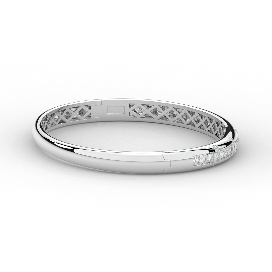 1.25CT.TW ROUND LAB DIAMOND BANGLE - Nazarelle