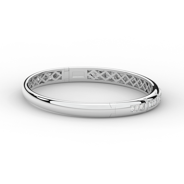 1.25CT.TW ROUND LAB DIAMOND BANGLE - Nazarelle