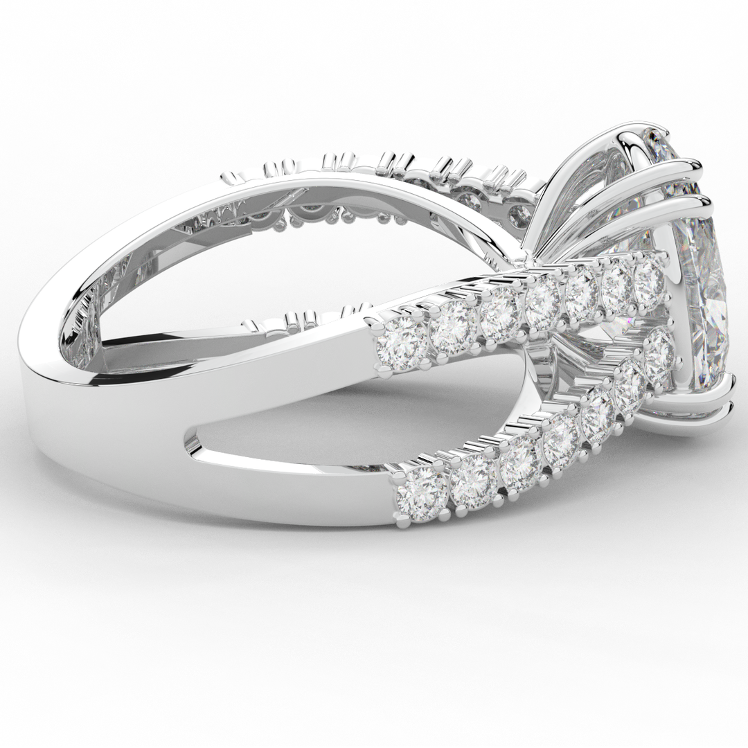 3.75CT.TW OVAL LAB DIAMOND SPLIT BAND ENGAGEMENT RING - Nazarelle