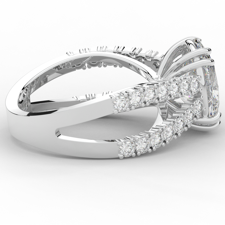 3.75CT.TW OVAL LAB DIAMOND SPLIT BAND ENGAGEMENT RING - Nazarelle