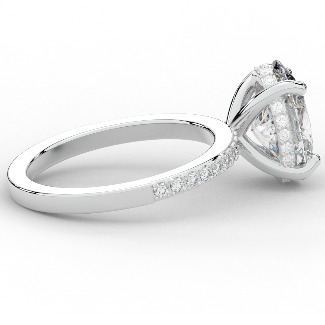 2.70CT.TW OVAL LAB DIAMOND SOLITAIRE ENGAGEMENT RING - Nazarelle