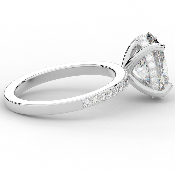2.70CT.TW OVAL LAB DIAMOND SOLITAIRE ENGAGEMENT RING - Nazarelle