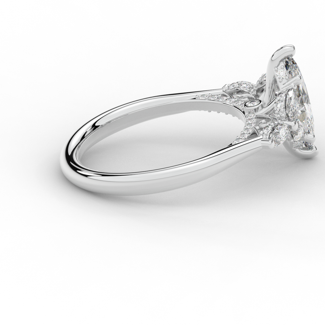 1.50CT.TW MARQUISE LAB DIAMOND ENGAGEMENT RING - Nazarelle