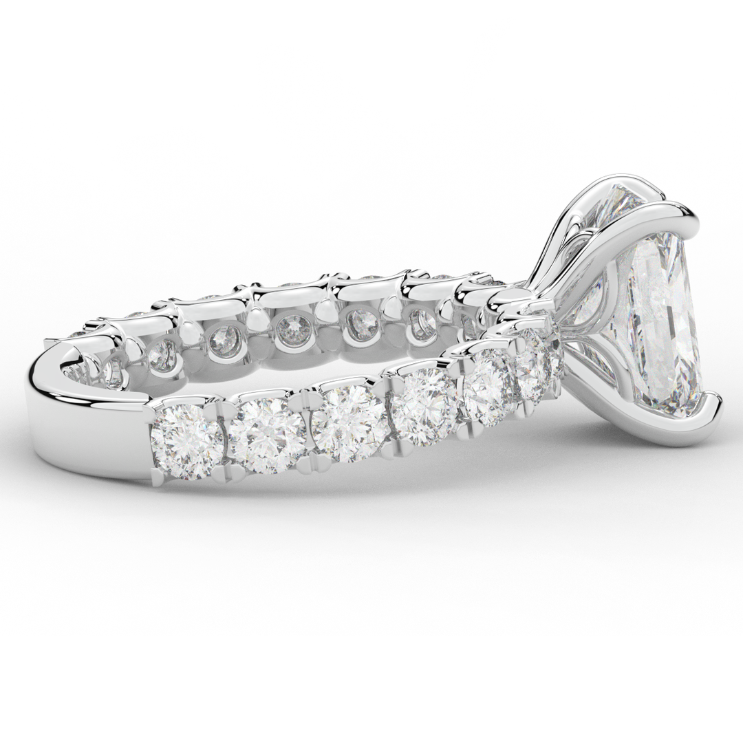 4.35CT.TW RADIANT LAB DIAMOND ENGAGEMENT RING - Nazarelle