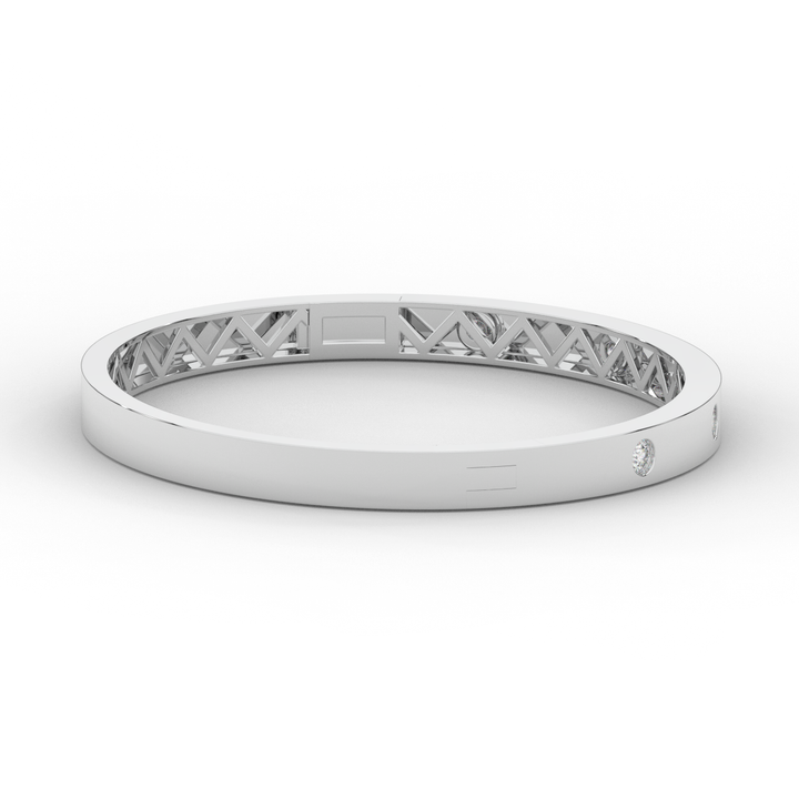 0.50CT.TW ROUND LAB DIAMOND BEZEL SET BANGLE - Nazarelle