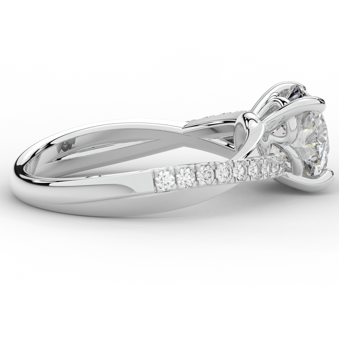 2.20CT.TW ROUND LAB DIAMOND TWISTBAND ENGAGEMENT RING - Nazarelle
