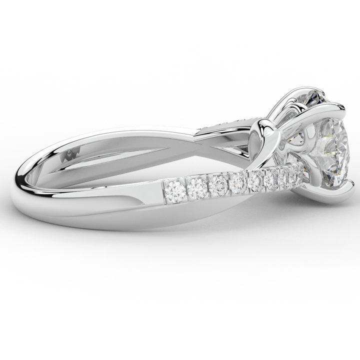 2.20CT.TW ROUND LAB DIAMOND TWISTBAND ENGAGEMENT RING - Nazarelle