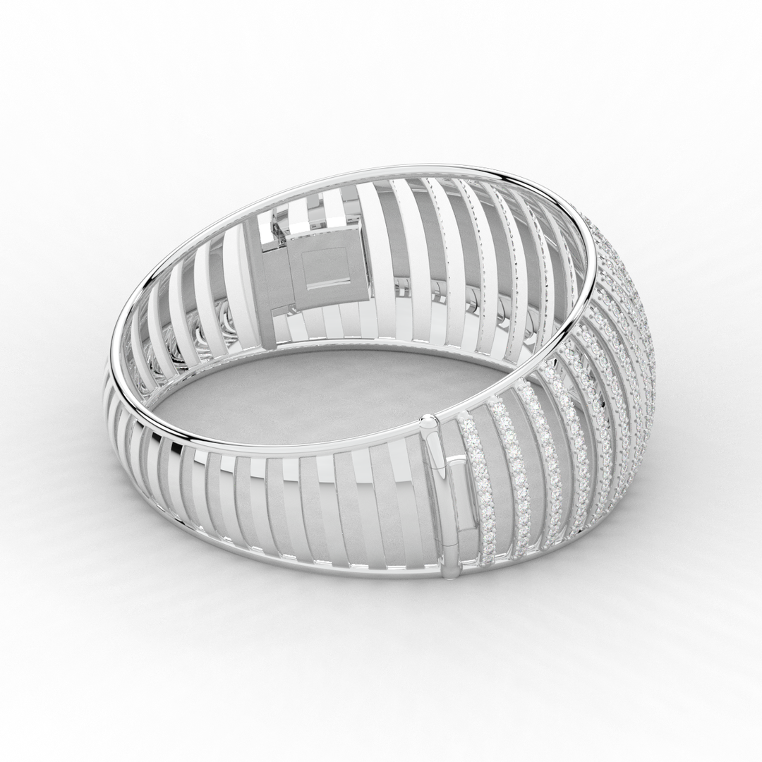 4.00CT.TW ROUND LAB DIAMOND BANGLE - Nazarelle