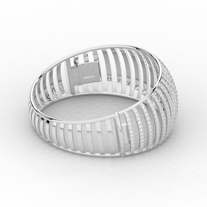 4.00CT.TW ROUND LAB DIAMOND BANGLE - Nazarelle