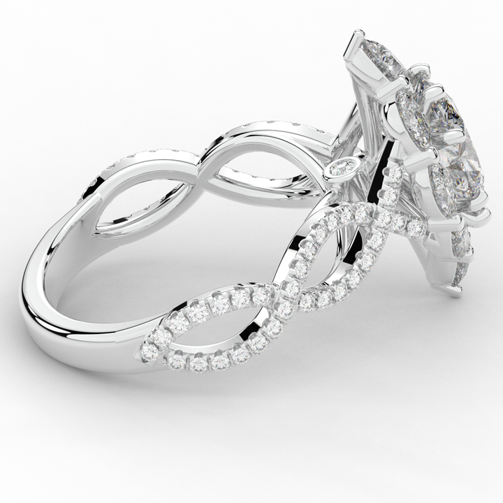 3.00CT.TW OVAL LAB DIAMOND HALO ENGAGEMENT RING - Nazarelle
