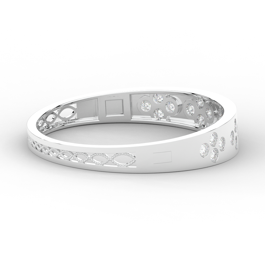 4.10CT.TW ROUND LAB DIAMOND BEZEL SET BANGLE - Nazarelle