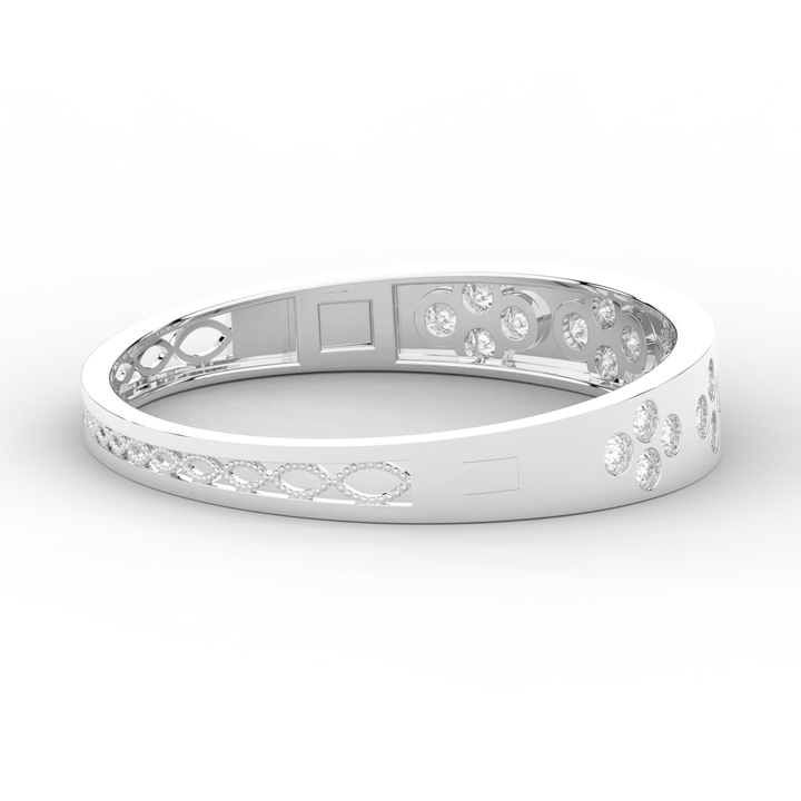 4.10CT.TW ROUND LAB DIAMOND BEZEL SET BANGLE - Nazarelle