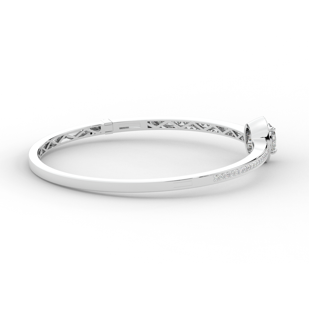 1.40CT.TW OVAL AND ROUND LAB DIAMOND BANGLE - Nazarelle