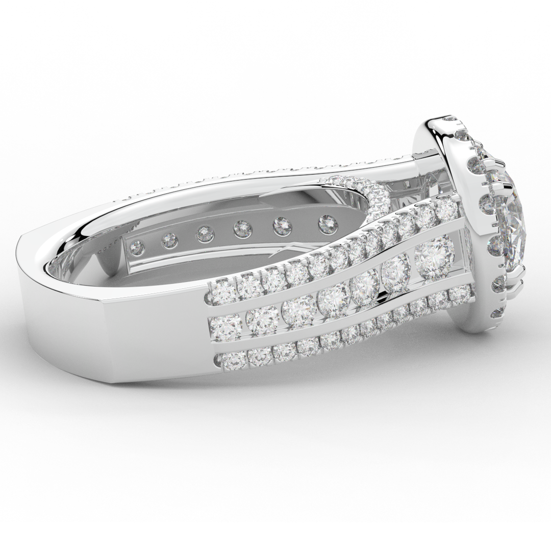 2.90CT.TW ROUND LAB DIAMOND HALO ENGAGEMENT RING - Nazarelle