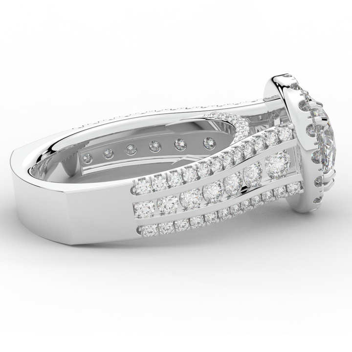 2.90CT.TW ROUND LAB DIAMOND HALO ENGAGEMENT RING - Nazarelle