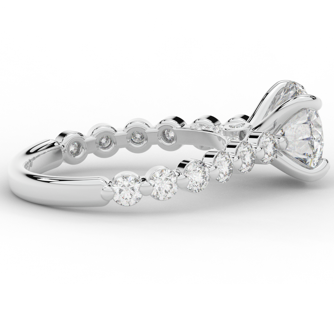3.90CT.TW ROUND LAB DIAMOND ENGAGEMENT RING - Nazarelle