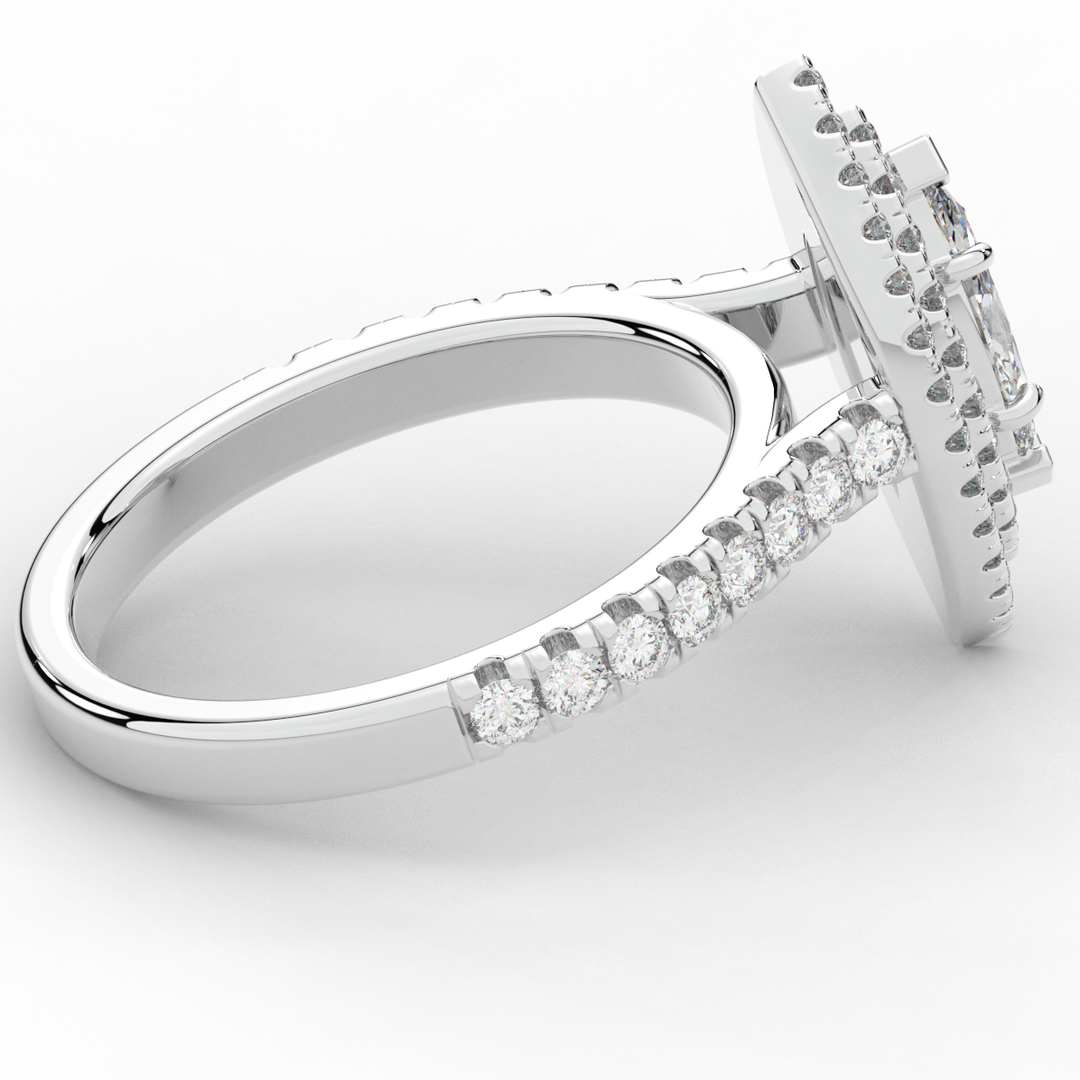 1.00CT.TW MARQUISE LAB DIAMOND HALO ENGAGEMENT RING - Nazarelle