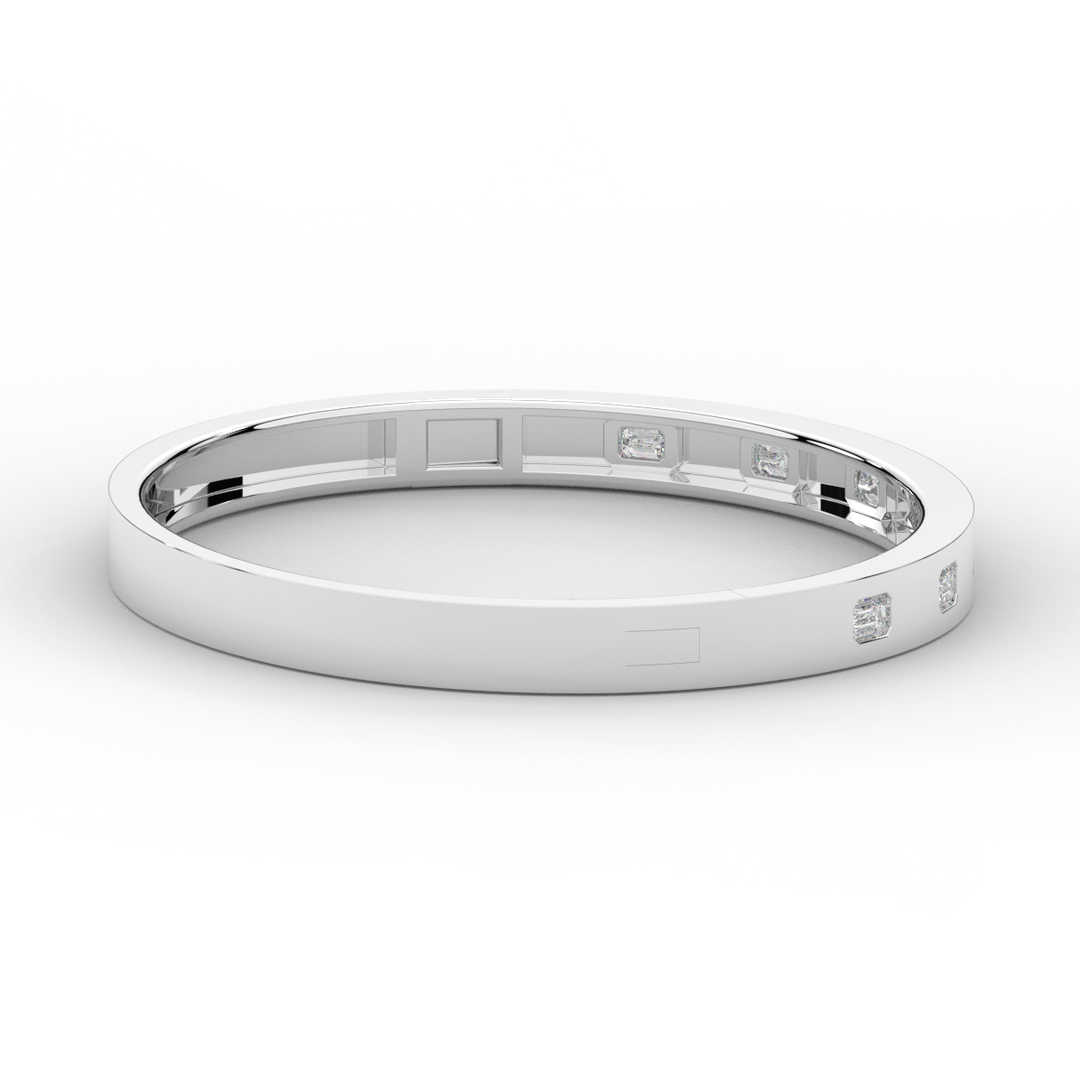 1.25CT.TW ROUND LAB DIAMOND BEZEL SET BANGLE - Nazarelle