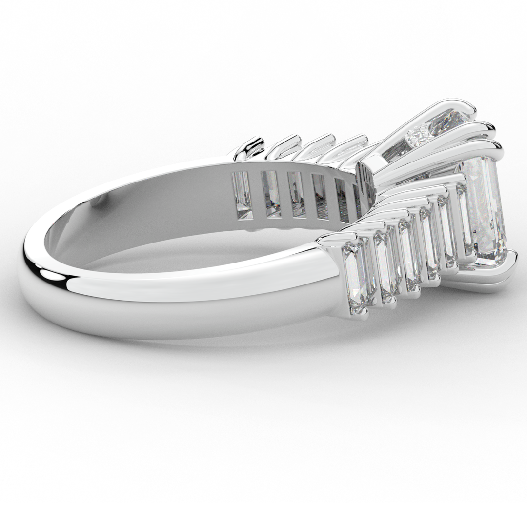 2.60CT.TW EMERALD CUT LAB DIAMOND ENGAGEMENT RING - Nazarelle