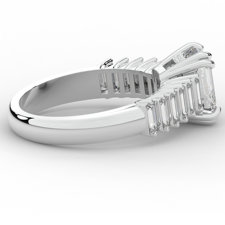 2.60CT.TW EMERALD CUT LAB DIAMOND ENGAGEMENT RING - Nazarelle
