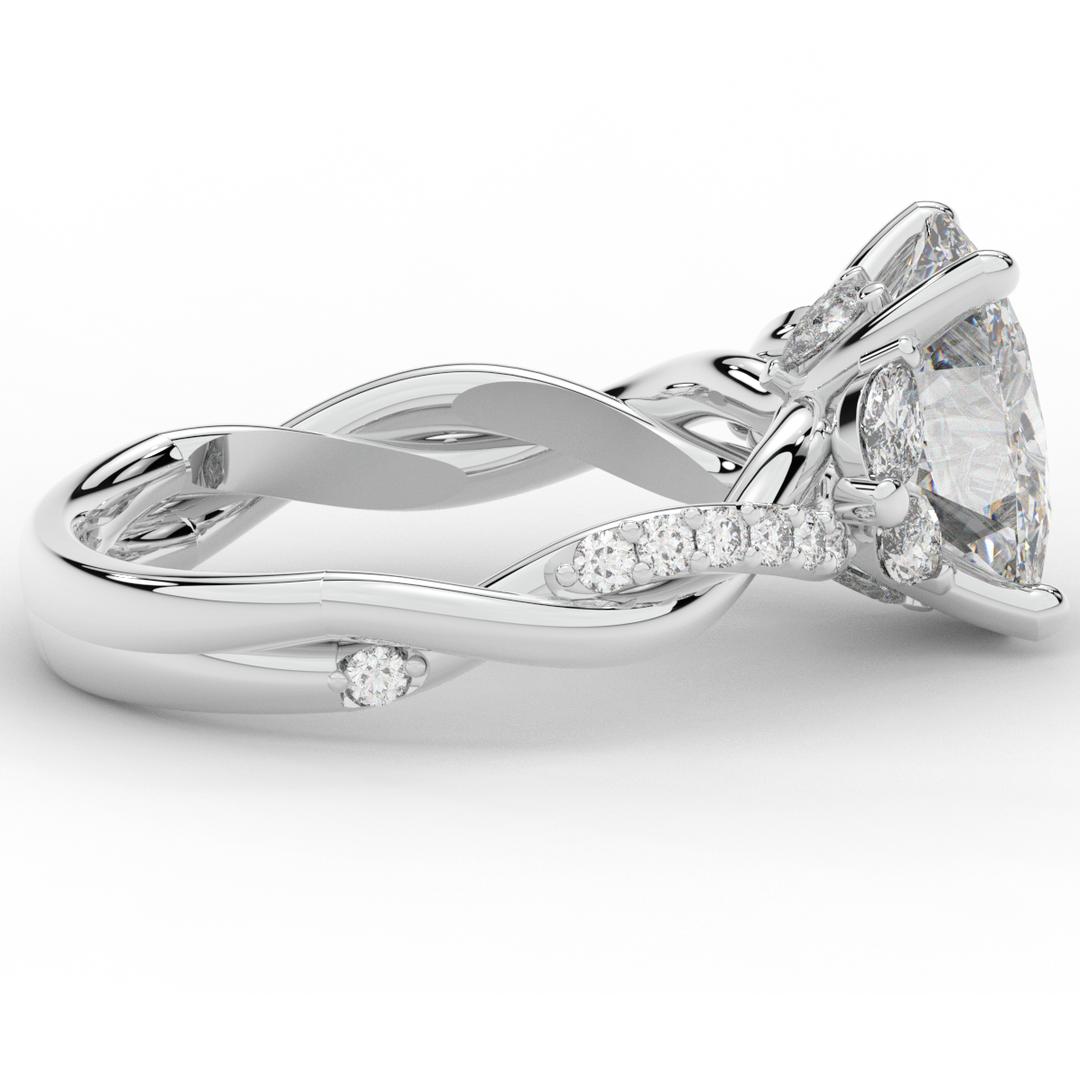 2.40CT.TW OVAL LAB DIAMOND TWIST ENGAGEMENT RING - Nazarelle
