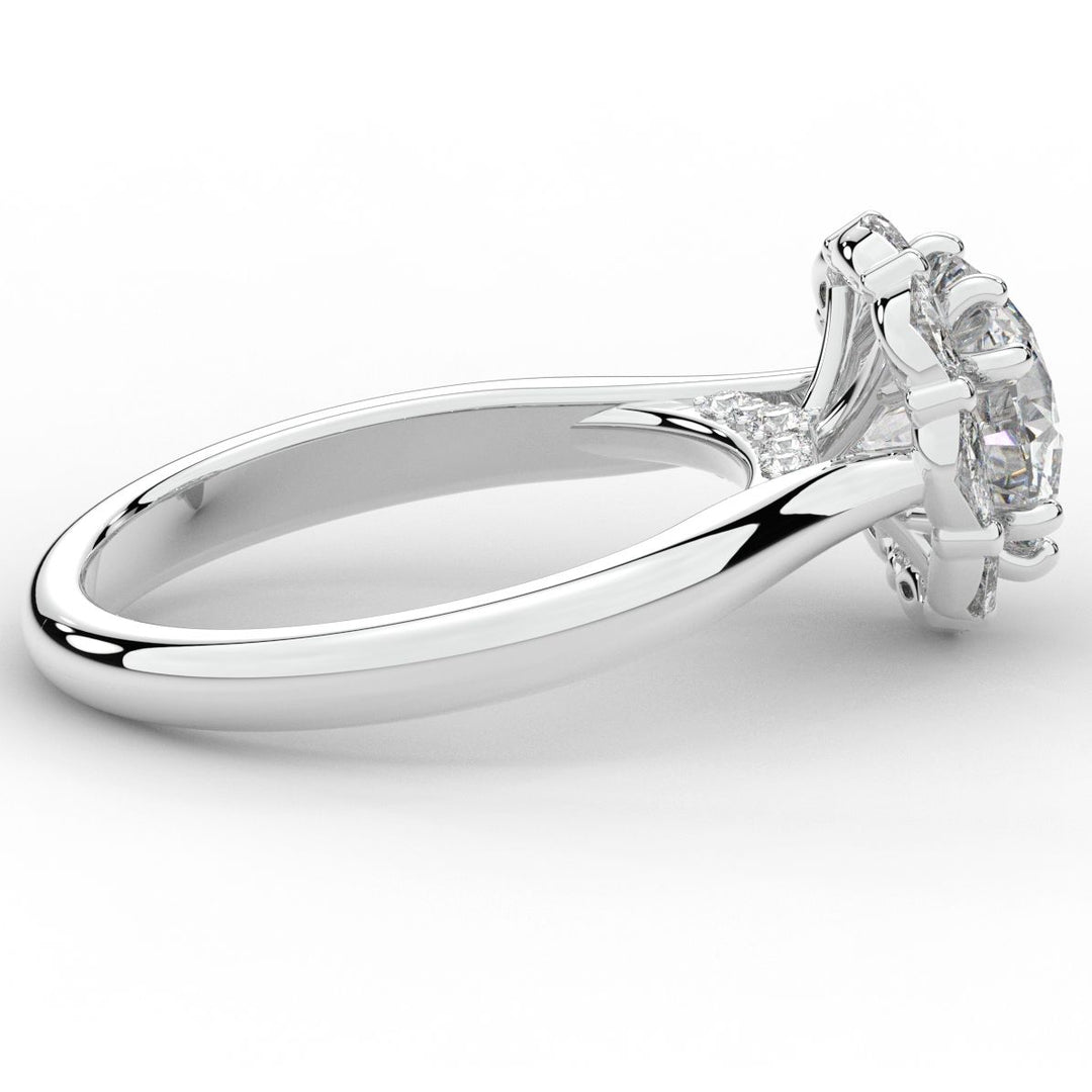 2.40CT.TW ROUND LAB DIAMOND HALO ENGAGEMENT RING - Nazarelle